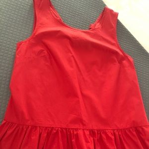 J.Crew cotton sleeveless tie back top in red color